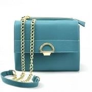 Italian Artisan 374-911-Turquoise Melania Leather Handbag, Turquoise