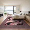 thumbnail image 3 of ODIKA 9'x12' Washable Area Rug Non-Slip, Chair-Friendly Pink Gradient Grey Blending Artwork Vein Abstract Large Contemporary for Dining Room, Basement, Office, 3 of 7