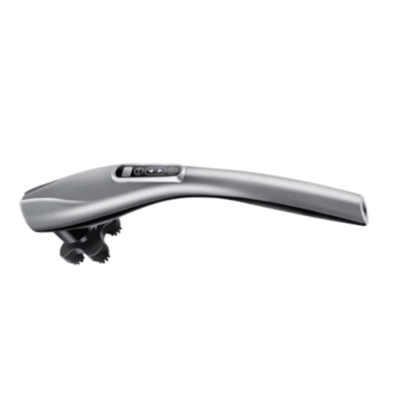 Dual-Head Massage Gun with Extension Handle, Detachable Handheld Percussion Muscle Massager for Back Neck Shoulder Body Deep Tissue Pain Relief