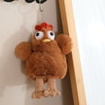 thumbnail image 4 of Cartoon Eggs Laying Hen Plush Bag Charm Stuffed Keychain Pendant For Kids And Adult Backpack Handbag, 4 of 8