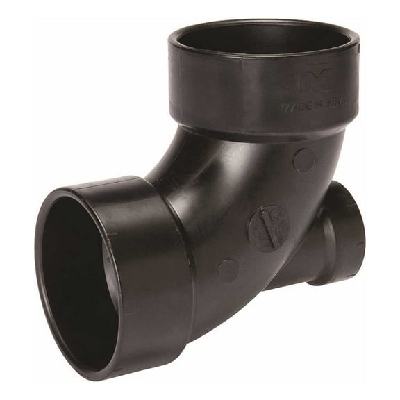 NIBCO C5861LHHD332 3 in. x 3 in. x 2 in. ABS 90-Degree All Hub Elbow with Low-Heel