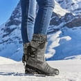 thumbnail image 4 of Gubotare Women's Snow Boots Women's Work Boots Comfortable Casual Fashion Ankle Snow Boots Platform Shoes for Women (Grey,7), 4 of 4