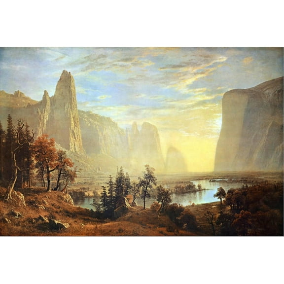 Art.com Yosemite Valley Stretched Canvas Print Wall Art by Albert Bierstadt, 24" x 16"