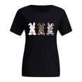 thumbnail image 4 of Puntoco - Camiseta de cuello redondo para mujer, diseño de dibujos animados, informal, de Pascua Puntoco Puntoco-1244, 4 of 5