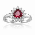 thumbnail image 5 of Ruby Halo Heart Ring, 5 of 9