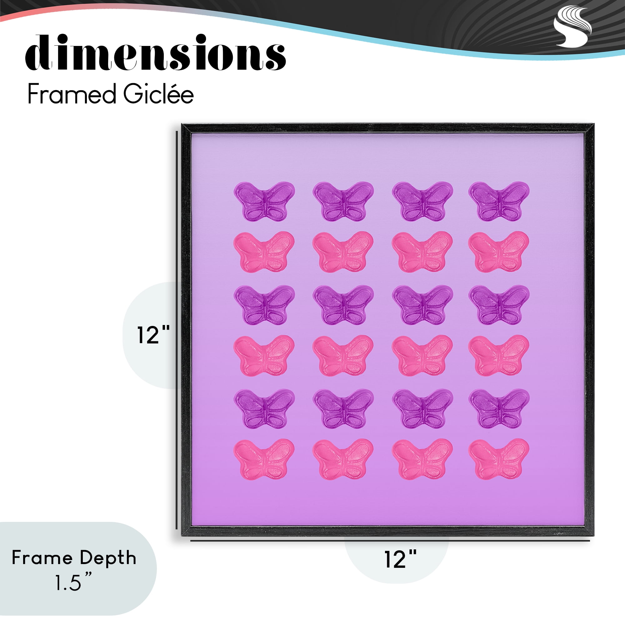 Stupell Industries Purple & Pink Butterfly Candies Black Framed Giclee Art, design by LISH Creative