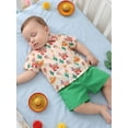 thumbnail image 4 of BemeyourBBs Cinco De Mayo Baby Boy Outfit Toddler Baby Boy Mexican Fiesta Outfit Infant Boy Summer Clothes Sombrero Donkey Print Short Sleeve Button Down Shirt Elastic Waist Pockets Shorts Set, 4 of 9