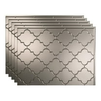 FASÄDE Monaco Decorative Vinyl 18in x 24in Backsplash Panel in Brushed Nickel (5 Pack)