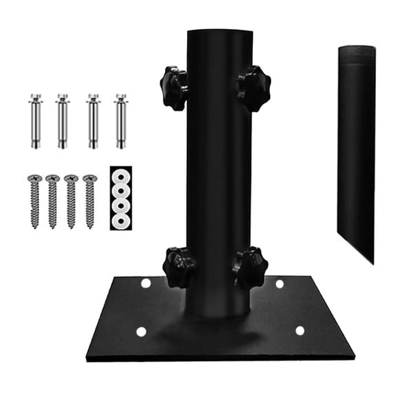 Deck Mount Umbrella Holder Adjustable Diameter Heavy Duty Steel Outdoor