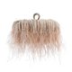 thumbnail image 4 of Bolso de piel de avestruz de lujo de moda, bolso de cena de alta sociedad europea y americana, bolso de cadena con anillo de diamantes y perlas, 4 of 6