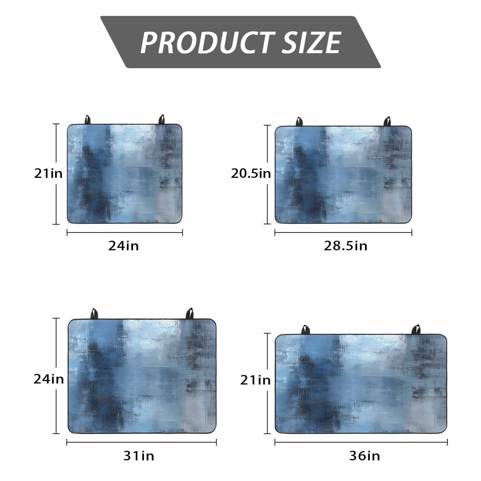 Blue Stove Top Cover for Electric Stove, Heat-proof & Non Slip Glass Top Stove Cover Protector, Vintage Modern Ombre Oil Painted Abstract Art Kitchen Flat Cooktop Rubber Mat 24x21 Inches