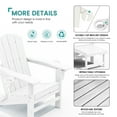 thumbnail image 4 of KINGYES Folding Adjustable Adirondack Chair with Retractable Ottoman Set of 4 for Patio Garden, White, 4 of 8