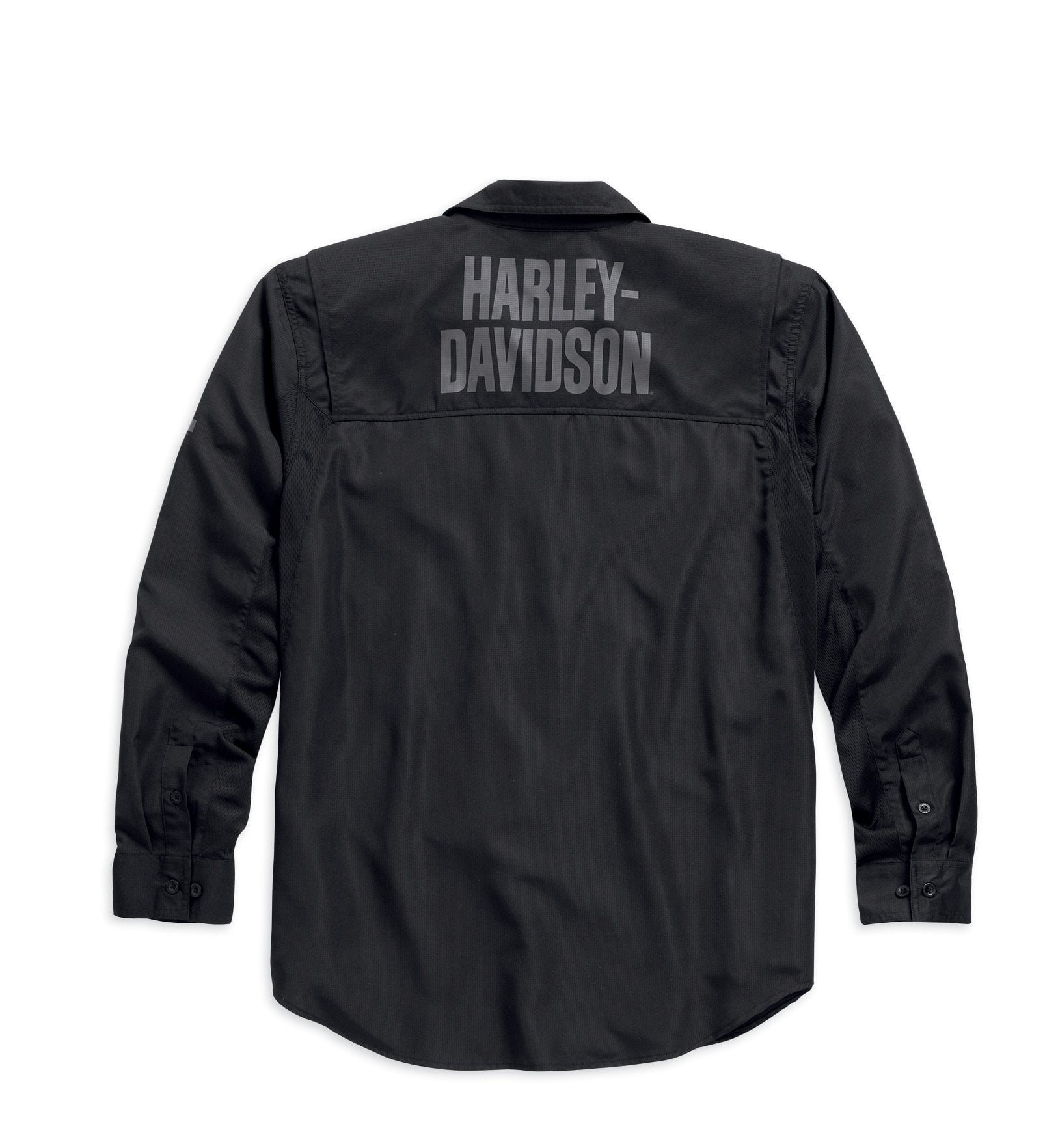 99018-15VM Harley-Davidson Long Sleeve Performance Button Front Shirt Black
