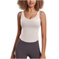thumbnail image 5 of QUNYINEY Casual Womens Tank Top Crew Neck Sleeveless Camisole Solid Tops Slim Padded Workout Tank Tops, 5 of 5