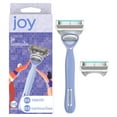 thumbnail image 2 of joy lavender razor for women, shave kit with 1 handle + 2 razor blade refills, 2 of 20