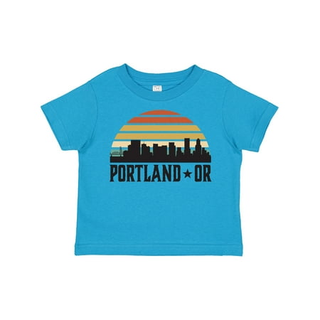 

Inktastic Portland Oregon Skyline Retro Sunset Gift Toddler Boy or Toddler Girl T-Shirt