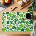 thumbnail image 2 of St. Patrick's Day Placemats Set of 8, Spring Green Lucky Irish Clovers Placemats for Dining Table, Place Mats for Kitchen Tabletop, Waterproof Wipeable Dining Table Mats Set, 2 of 9