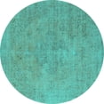 thumbnail image 1 of Ahgly Company Indoor Round Oriental Turquoise Blue Industrial Area Rugs, 6' Round, 1 of 4
