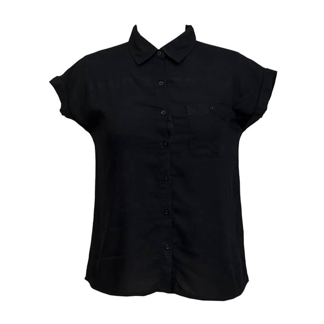 Blusa George Talla G sin Mangas Botones al Frente Negra
