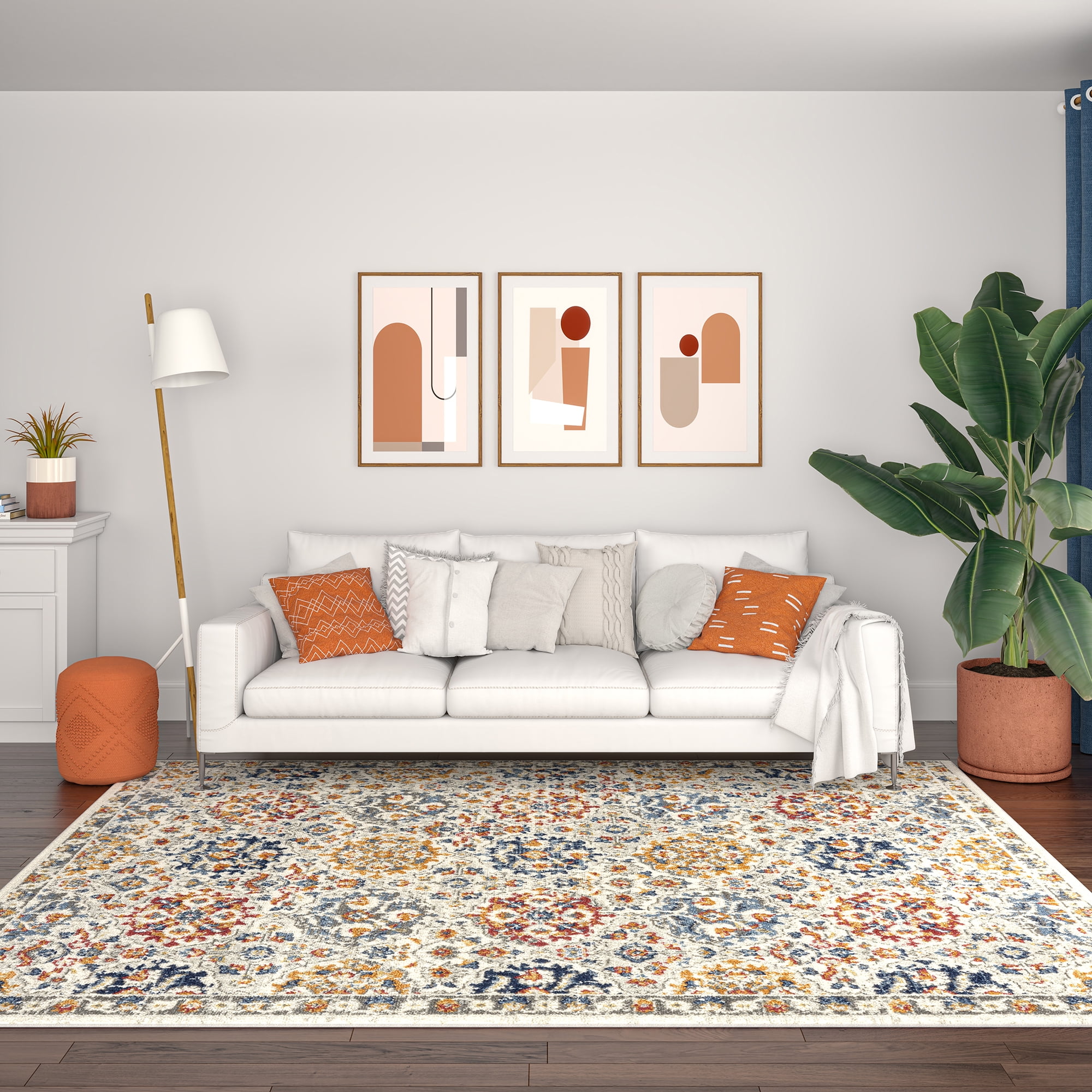 Chelsea Transitional Oriental 2'3'' x 7'3'' Cream and Gold Polypropylene Indoor Runner Rug, 2' x 7'