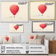 thumbnail image 4 of Designart "Minimalist Serenity Coral Hot Air Balloon I" Transportation Floater Framed Canvas Print, 4 of 7