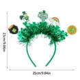 thumbnail image 3 of St. Patrick’s Day Headband, Green Shamrock and Glitter Decor, Fun Holiday Accessory with Leprechaun, Rainbow, and Pot of Gold, 3 of 6