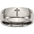 thumbnail image 1 of Titanium Polished Cross Laser Design 8mm Band (Size 11.5) Made In China tb2d-11.5, 1 of 5