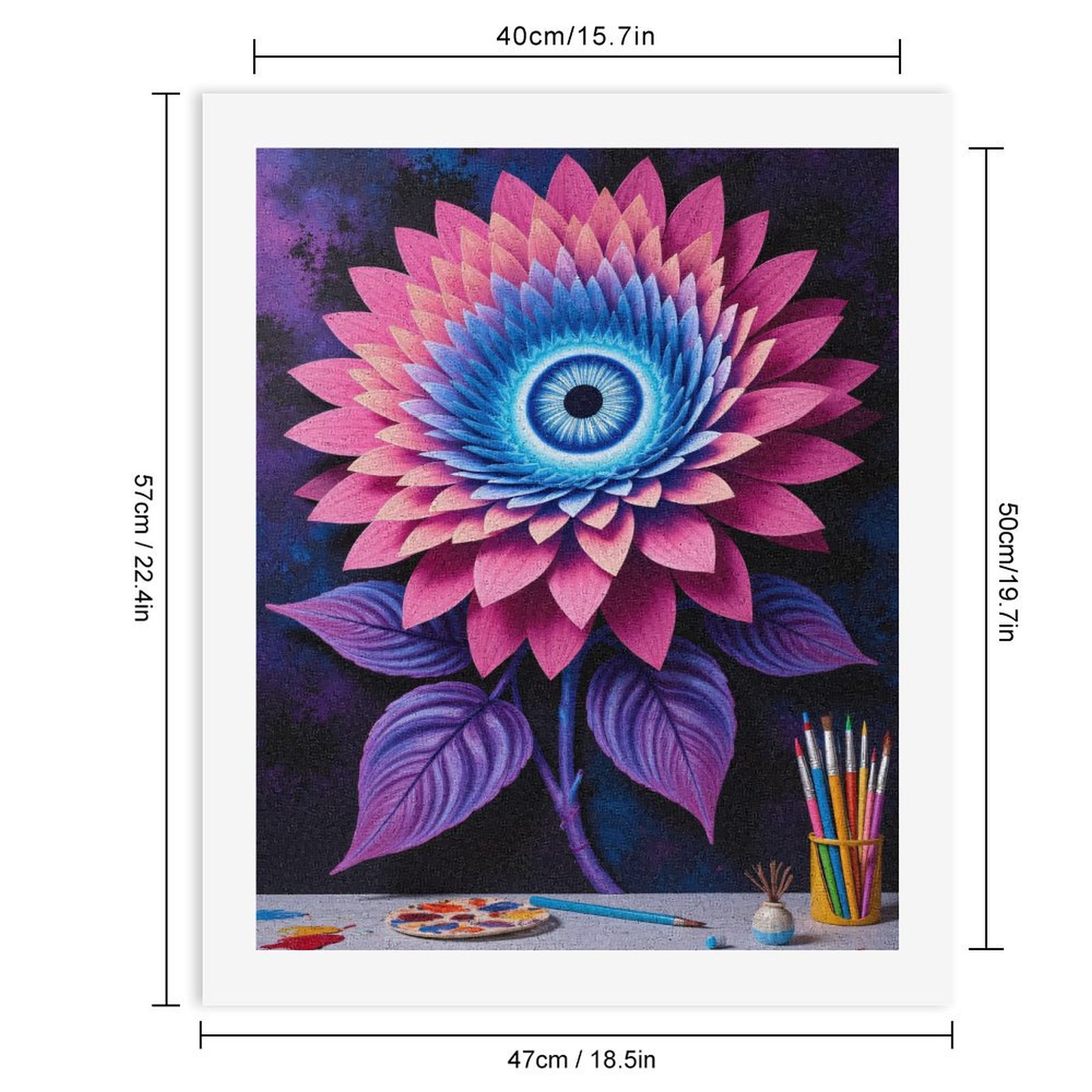 Paint By Numbers Kit for Adults Beginner - DIY Floral Vision Art with Pastel Colors Canvas Painting Kits for Adults, Frameless Paint By Number for Adults for Home Wall Decor 16x20 Inch