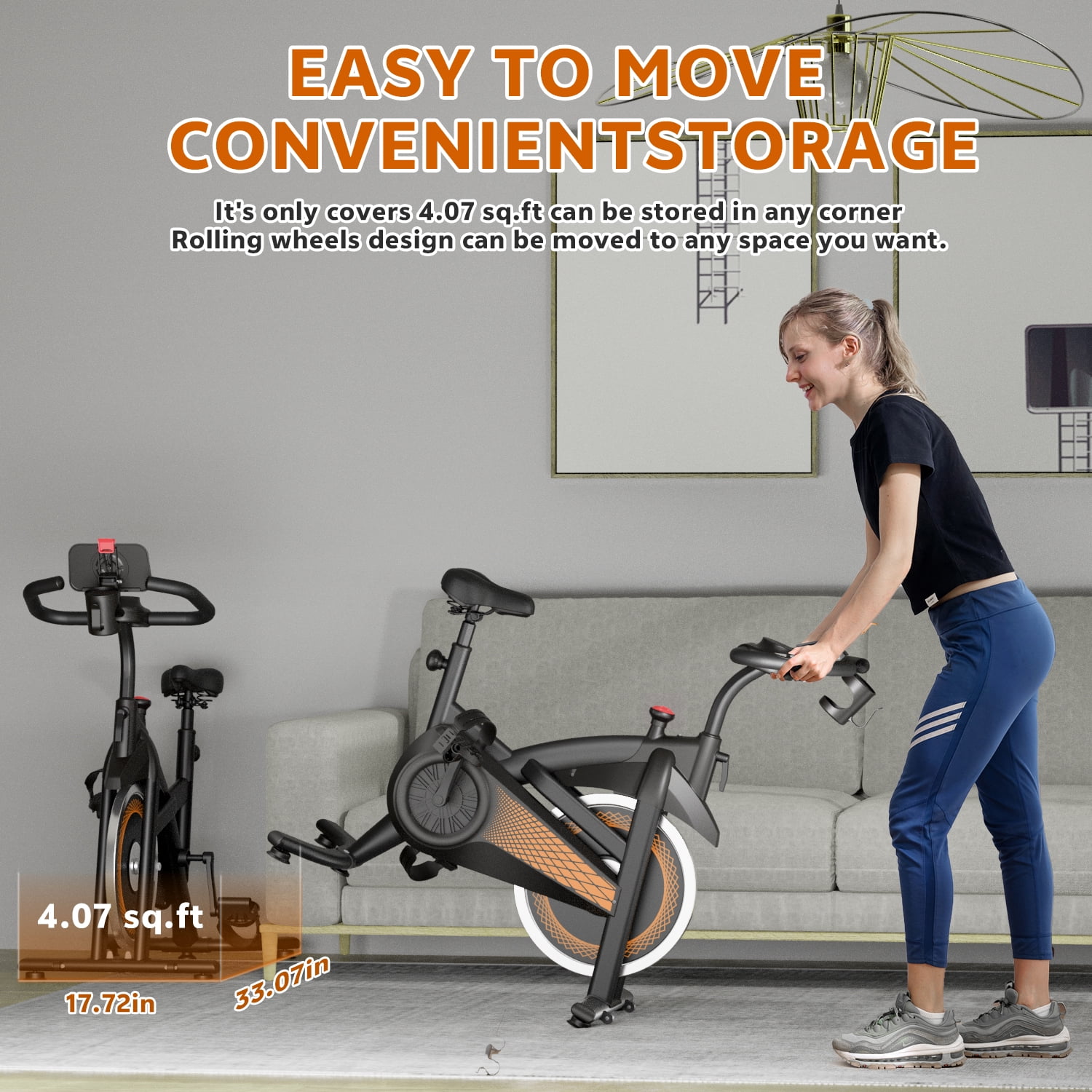 Fahuac Exercise Bike with Felt Brakes & Belt Transmission Stationary Bike for Home Use 300 lb Weight Capacity LED Display & Adjustable Seat Indoor Cycling Spin Bike Workout Black-Red