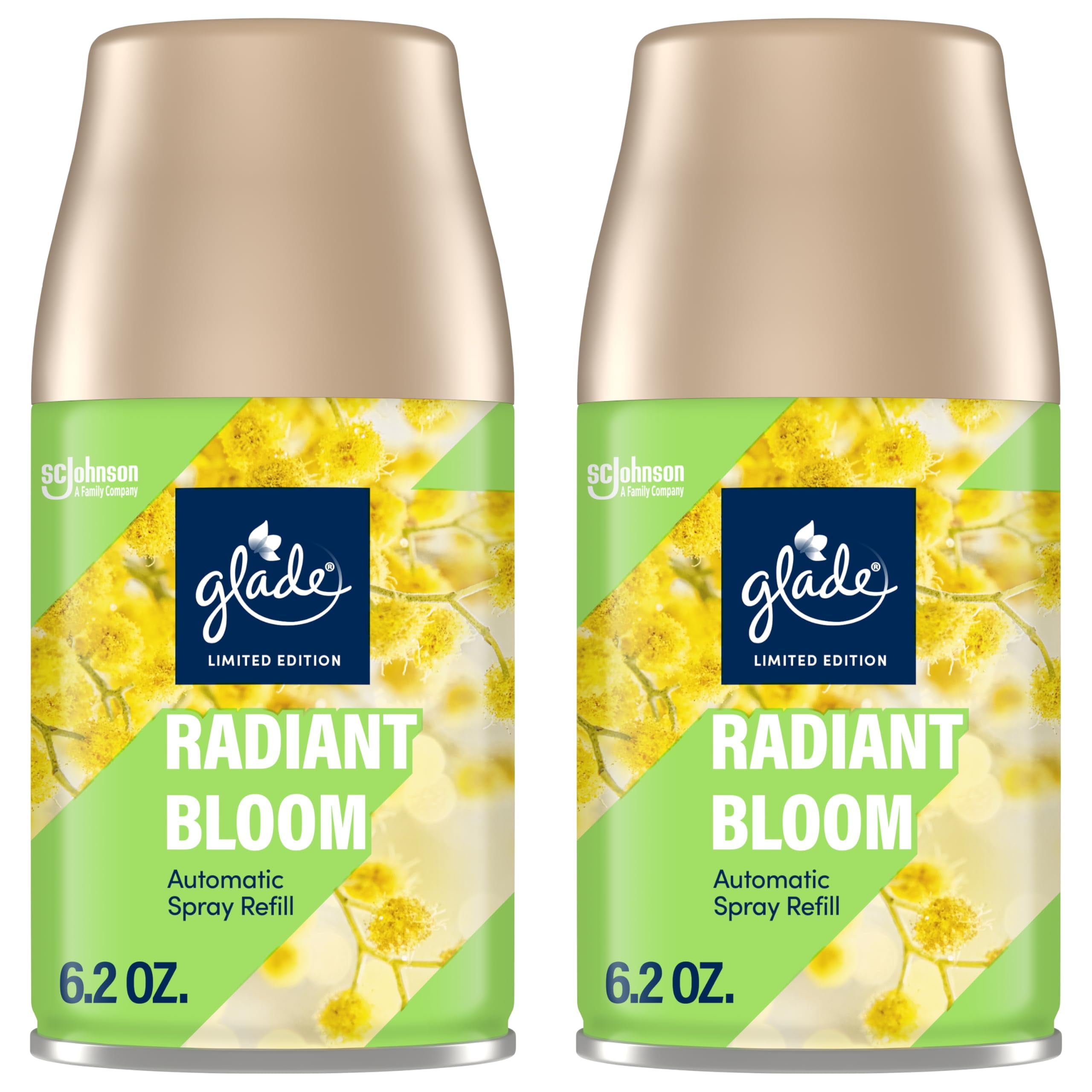 Glade Assainisseur d'Air à Pulvérisation Automatique, Édition Limitée Radiant Bloom, 12,4 oz au Total, Lot de 2 Recharges
