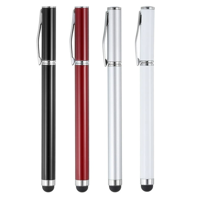 Unique Bargains 4pcs Ballpoint Pen with Stylus Tip 2 in 1 Ink Pen & Fine Point Rubber Stylus Pens