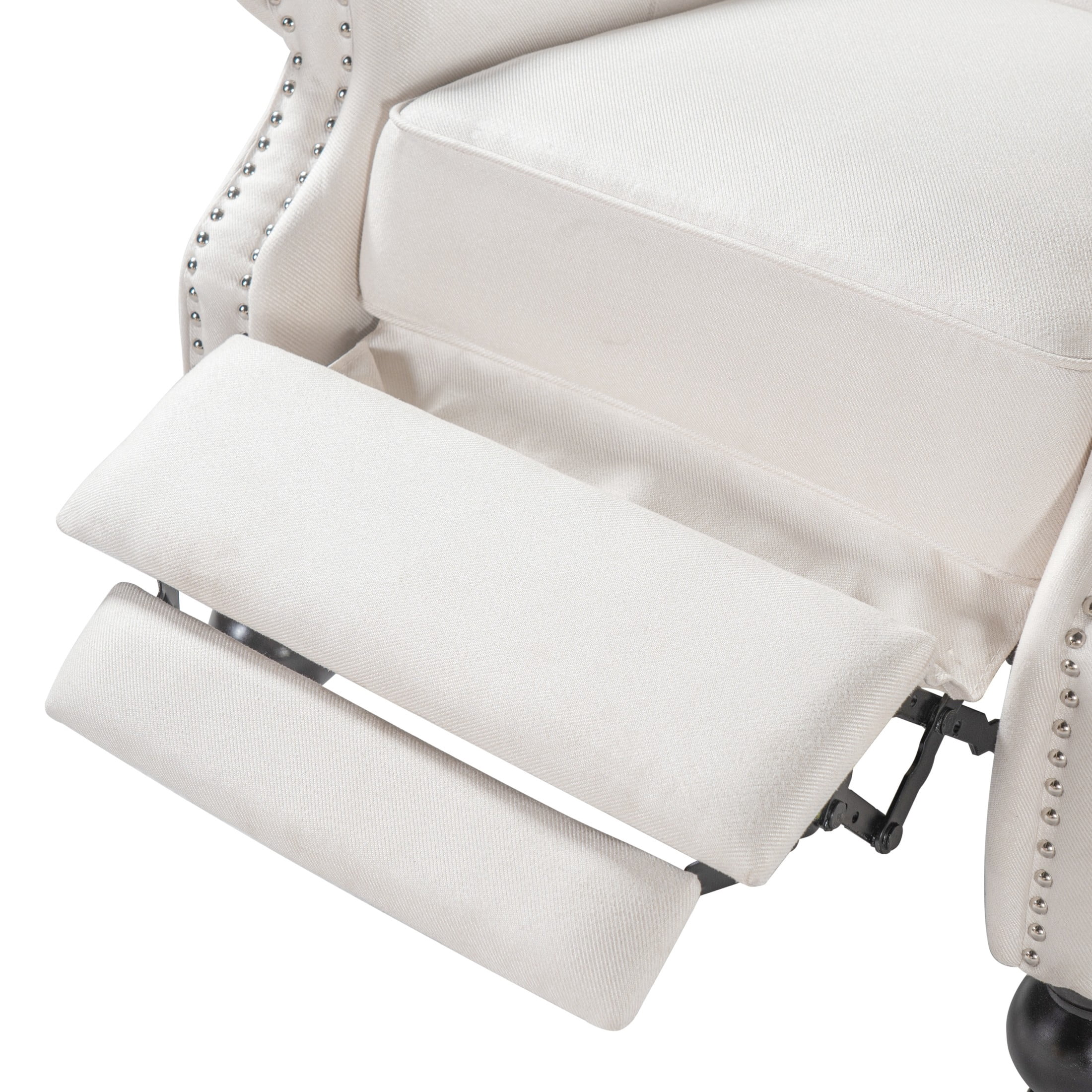 Christopher Knight Home Modern Manual Push Back Recliner with Rolled Arms, Nailhead Trim, Beige