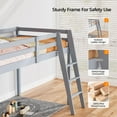 thumbnail image 5 of VINGLI Loft Bed Frame with Inclined Ladder, Solid Wood Loft Bed, 5 of 9