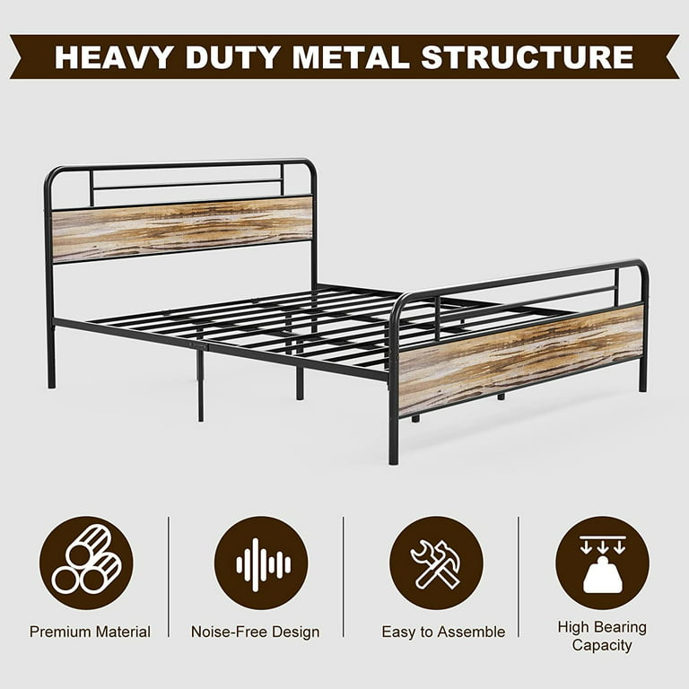 Metal Platform Bed Frame, California King Size Headboard And Frame