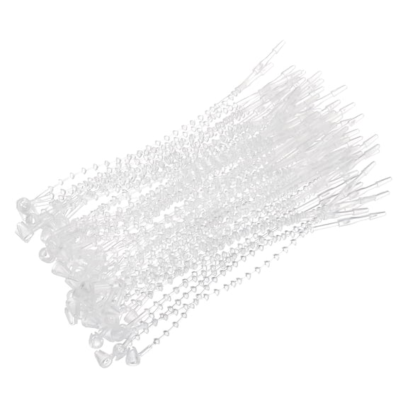 Uxcell 1000 Pcs Beaded Loop Tie Fasteners, 3 Inch Snap Lock Pin Adjustable Security Beaded Loop Tag Fastener for Paper Prices Product Gift, Transparent