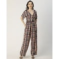 thumbnail image 2 of Moomaya Short Sleeve Full Leg Printed Rayon Jumpsuit - Women's Stylish Jumpsuit, 2 of 9
