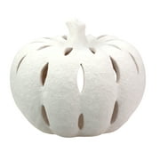 Better Homes and Gardens Ceramic Pumpkin Luminary Candle Holder, Small, White