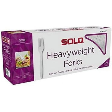 SOLO Heavyweight Plastic Forks - 500 Count, Strong & Durable Disposable Cutlery for Any Occasion