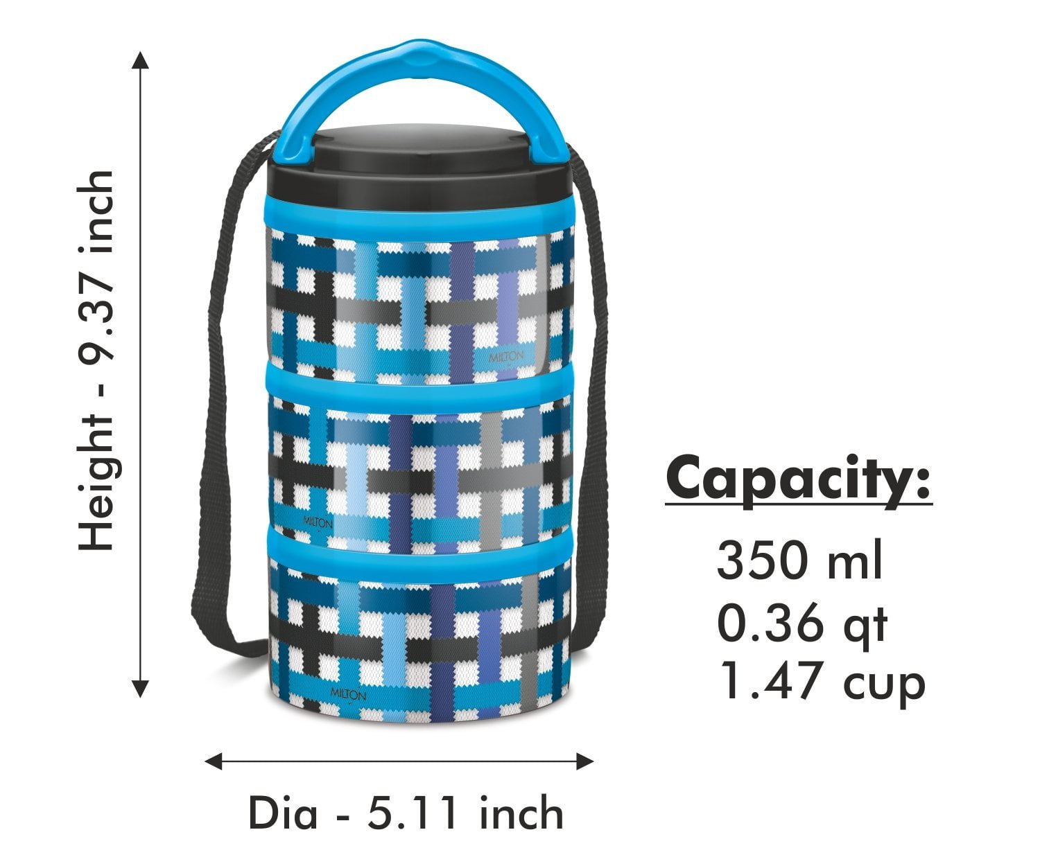 milton insulated lunch box with stainless steel interior