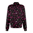 thumbnail image 5 of IYYVV Women's Ultra Soft Stretch Zip Up Scrub Jacket Floral Print Long Sleeve Scurbs Tops Coffee 5XL, 5 of 5