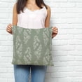 thumbnail image 2 of Dark Green Botanical Pillow Covers 26x26 Inch Decorative Throw Pillow Cover, Pastoral Elegant Spring Floral Sofa Pillowcases Accent Cushion Case Home Decor Bedroom Living Room, 2 of 6