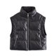 thumbnail image 1 of Chaqueta de cuero sintético para mujer, chaleco negro con cuello levantado, elegante, con cremallera, a la moda, otoño e invierno, 2023, 1 of 5