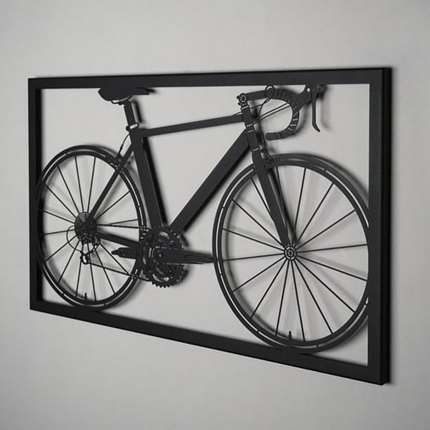 Hanging Black Iron Bicycle Wall Sculptures Rustic Metal Bicycles Art Decor Com - Metal Bicycle Wall Art Decor