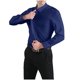 thumbnail image 1 of pstuiky manga larga para hombre, Camisas casuales de moda para hombre con botones y cuello vuelto de tela elástica sólida salir tops m, 1 of 4