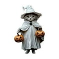 thumbnail image 2 of Witch Cat Acrylic Keychain Style C Fun Spooky Season Keyring, 2 of 9