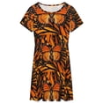 thumbnail image 3 of ORANGE MONARCH BUTTERFLY PATTERNED Dress Fashion Beach Short Sleeve Dresses Female Party Printed Sundress, 3 of 7
