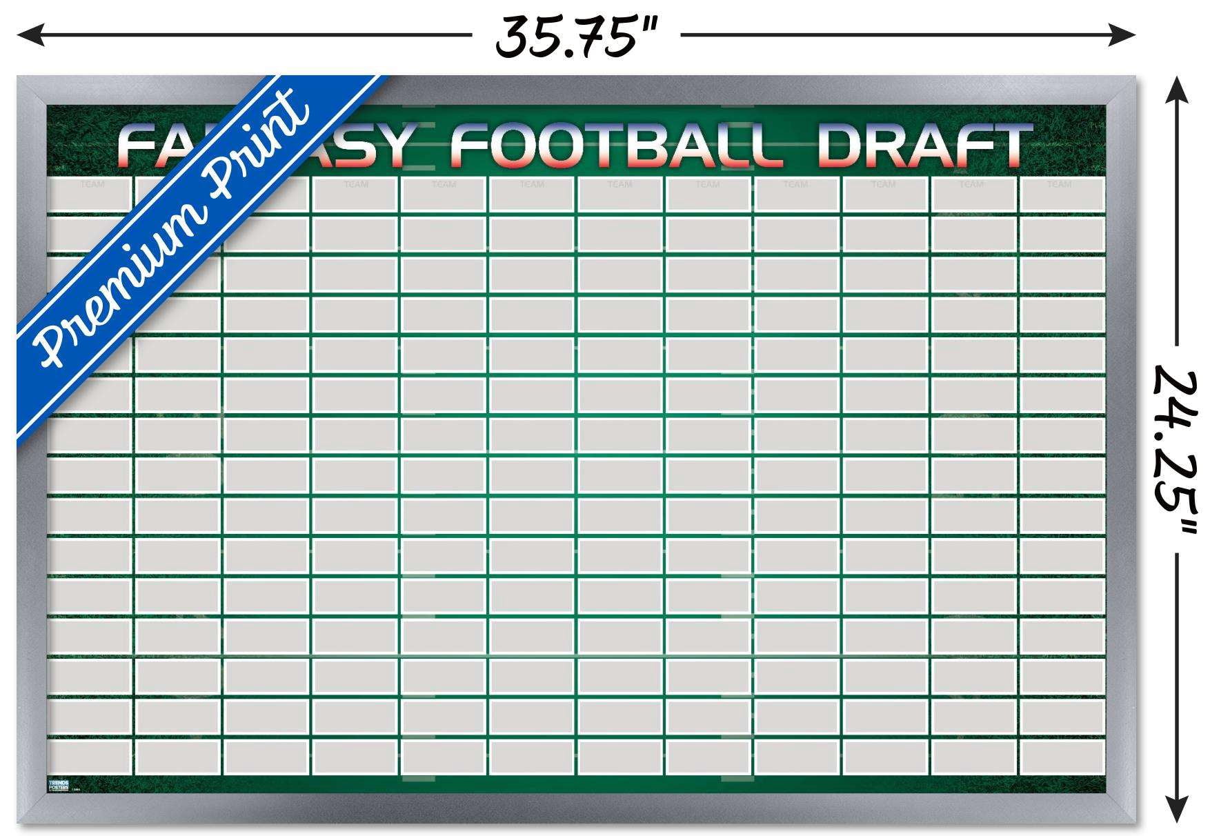 Fantasy Football Draft Wall Poster, 22.375" x 34", Framed - Walmart.com