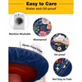 thumbnail image 3 of Spring Flower Round Fitted Tablecloth Colorful Wildflowers Leaf Black Watercolor Elastic Table Cloth Waterproof Oil Proof Seasonal Floral Table Cover Fits 44"-48" Round Tables for Party Dinner Decor, 3 of 6