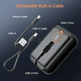 thumbnail image 2 of For Universal Fast Charge Power Bank Battery Portable Charger 10000mAh Built-In / Type-C Cable, 2 of 5