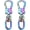 Colored, variant on Metal Keychain Clip Swivel Lobster Claw Clasp Quick Release Oval Key Ring Detachable Double Opening Snap Hooks Silver -